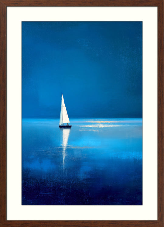 Blue Sailboat Art Print