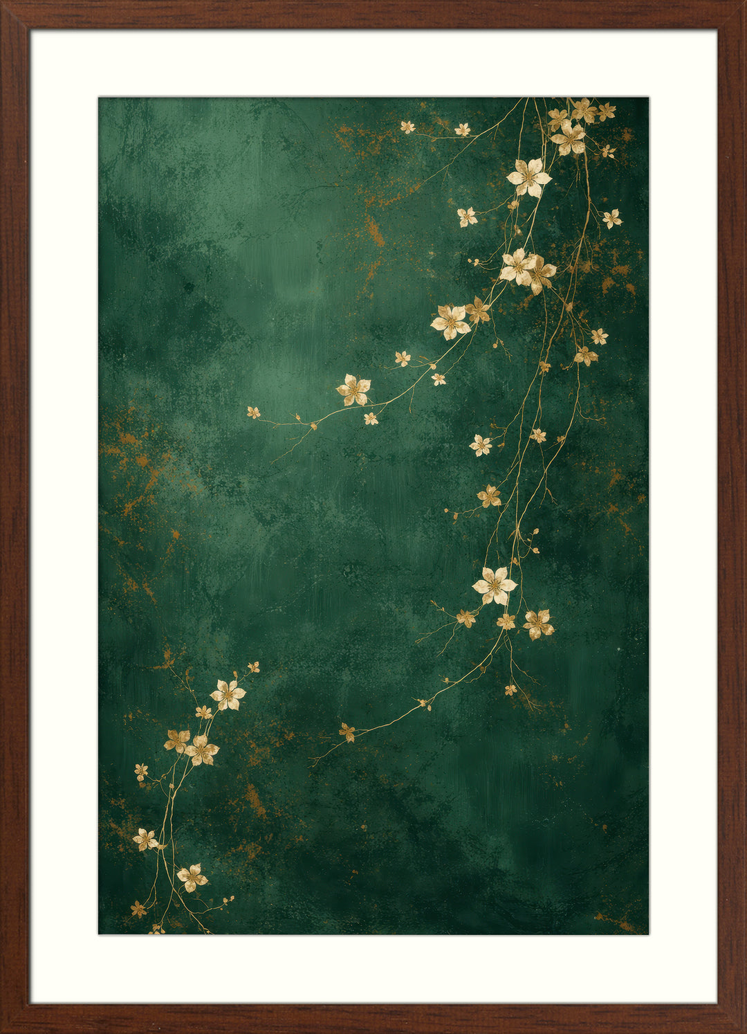 Green Floral Wall Art Print