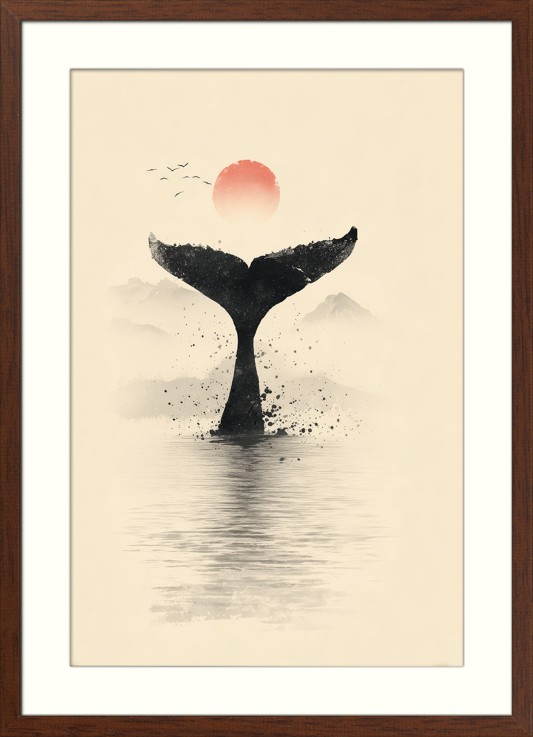 Whale tail wall art print