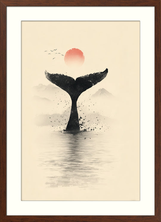 Whale tail wall art print