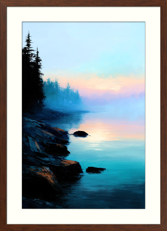 Misty Lake Wall Art Print