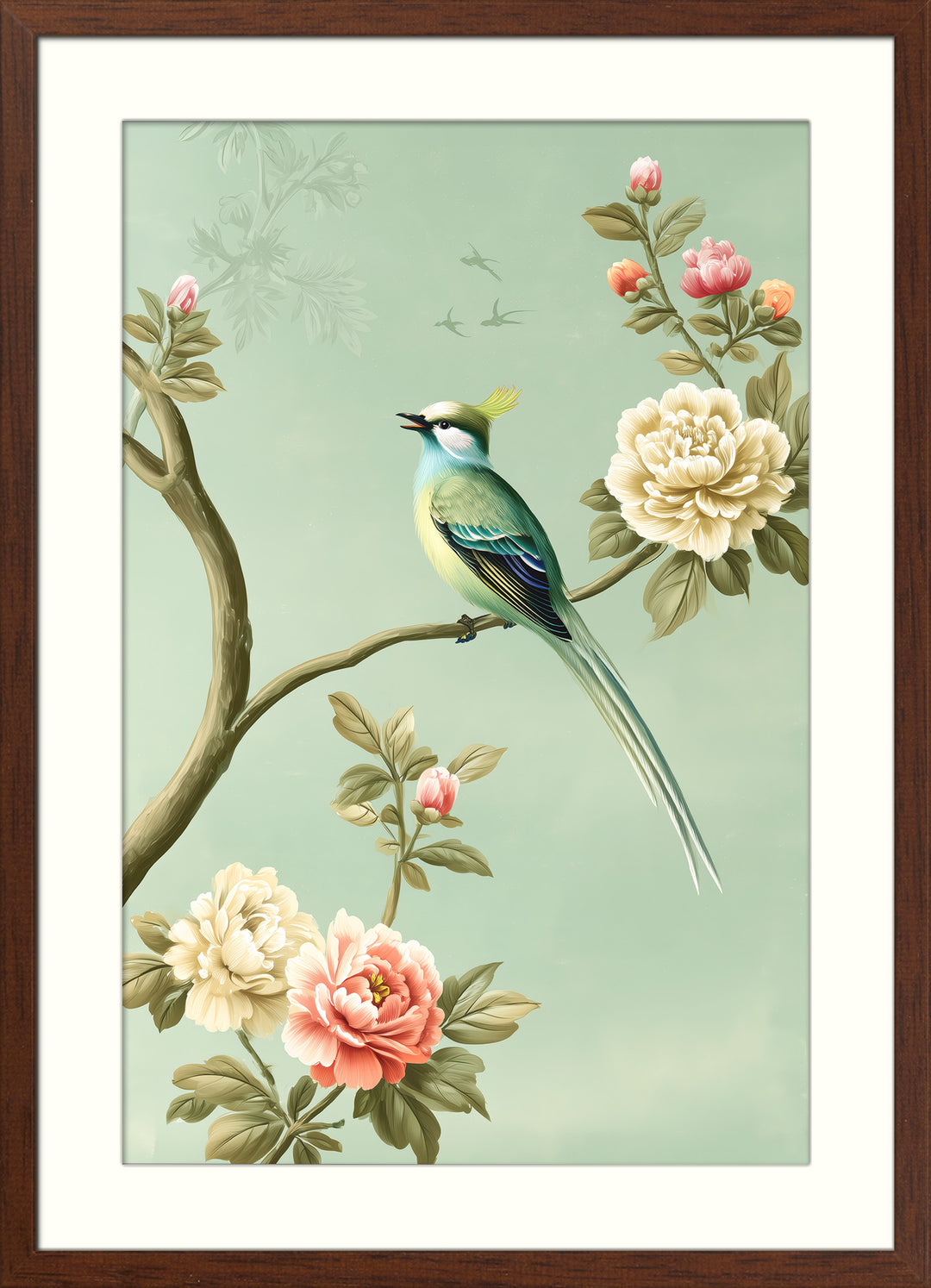 Chinoiserie Bird Floral Wall Art Prints