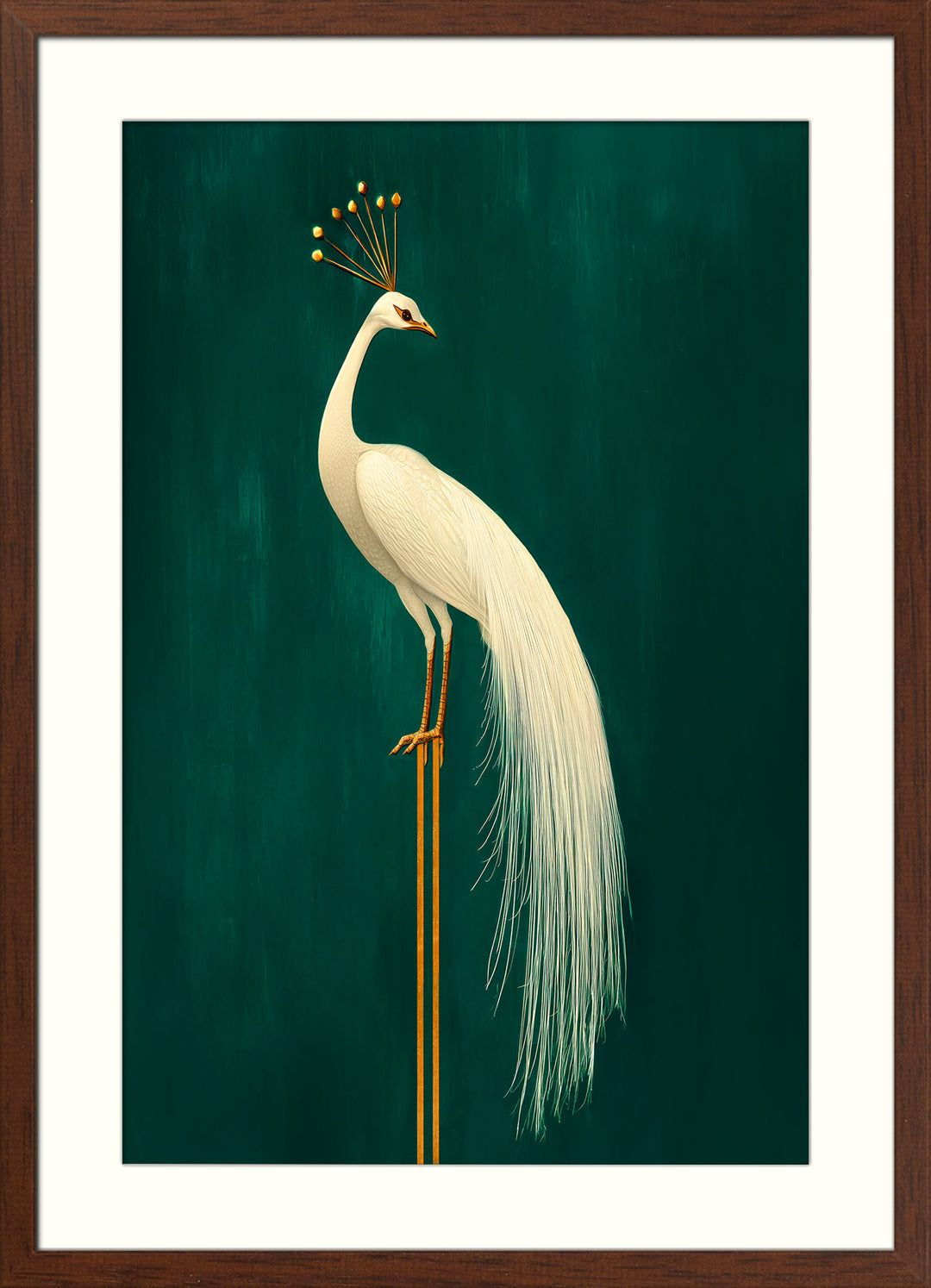 White Peacock Wall Art Print