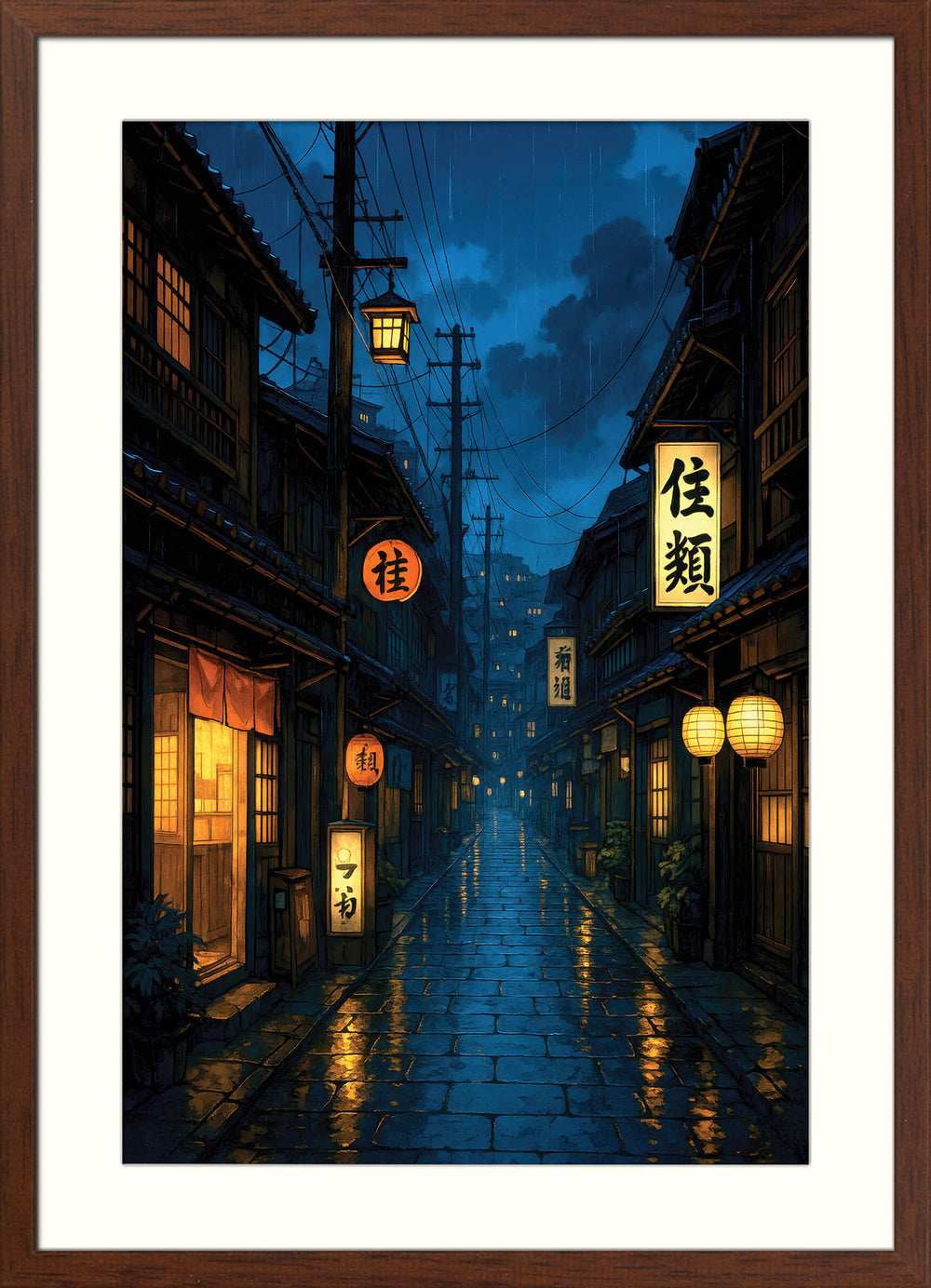 Rainy Japanese Street at Night