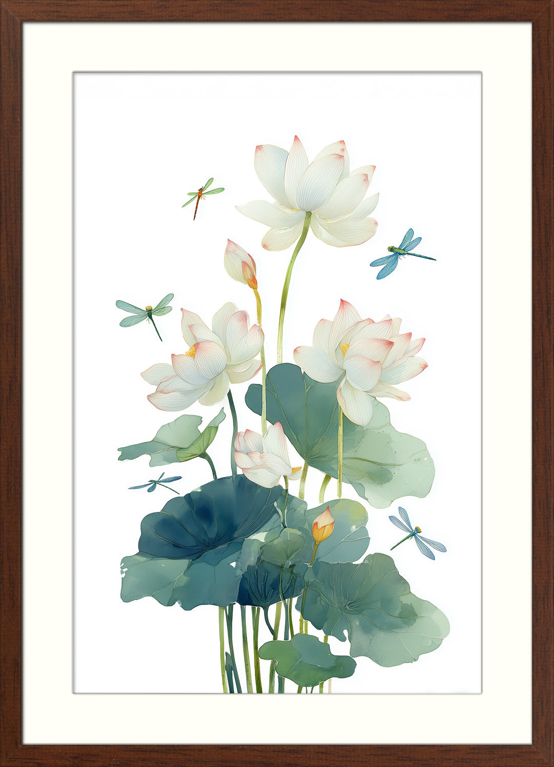 Lotus Flower Wall Art Prints Set of 2