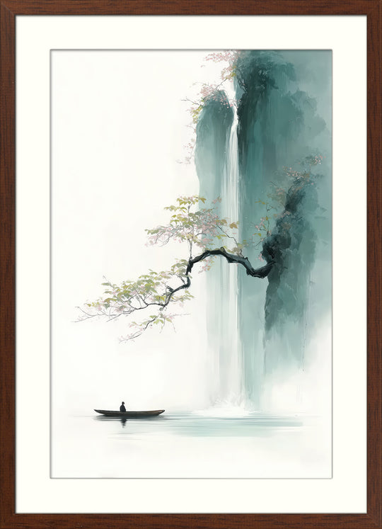 Japanese Waterfall Wall Art Print