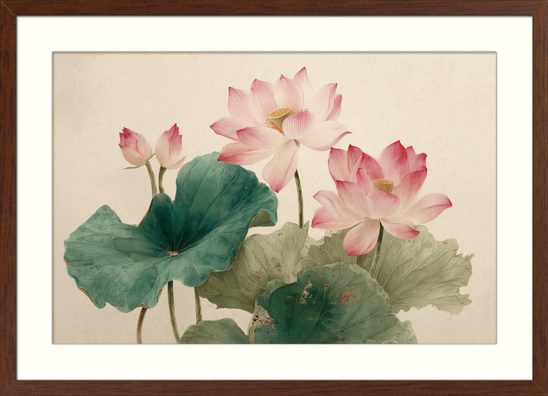 Pink lotus flower wall art print