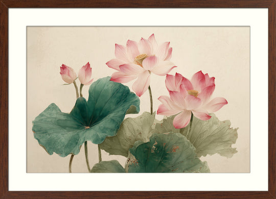 Pink lotus flower wall art print