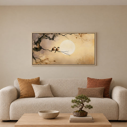 Large Two Songbirds Canvas Wall Art Print