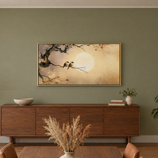 Large Two Songbirds Canvas Wall Art Print