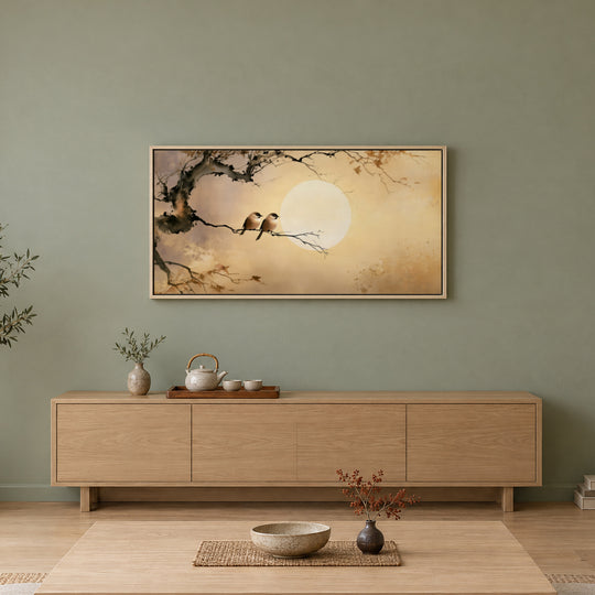 Large Two Songbirds Canvas Wall Art Print