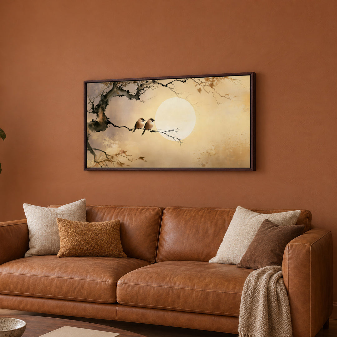 Large Two Songbirds Canvas Wall Art Print