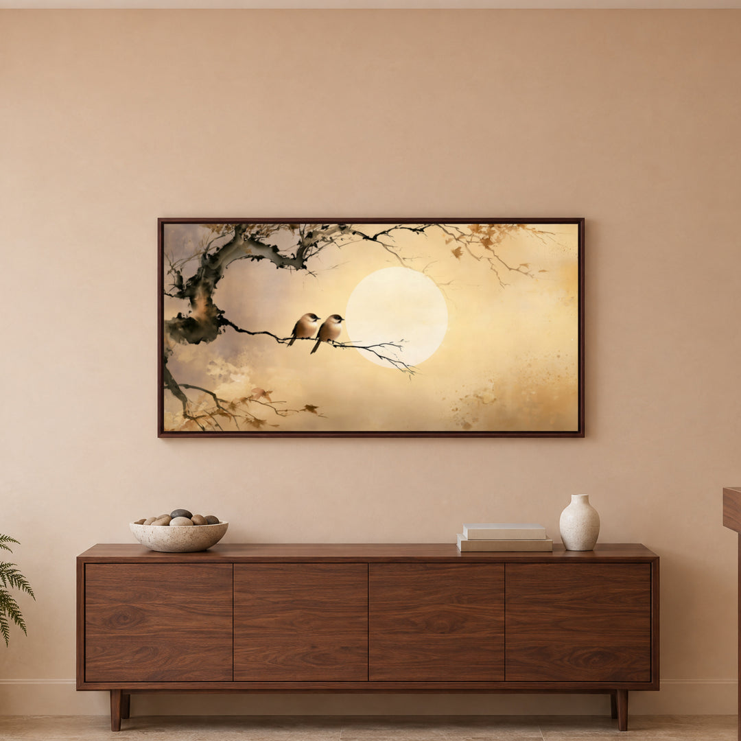 Large Two Songbirds Canvas Wall Art Print