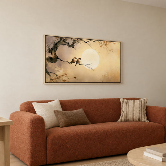 Large Two Songbirds Canvas Wall Art Print