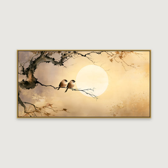 Large Two Songbirds Canvas Wall Art Print