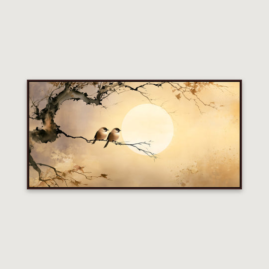 Large Two Songbirds Canvas Wall Art Print