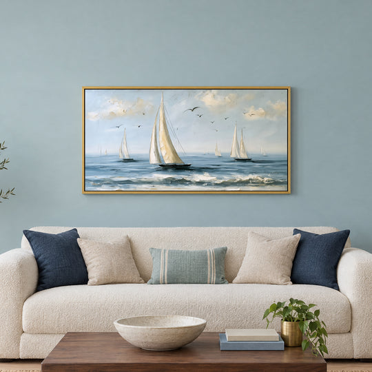 Large Coastal Canvas Wall Art Print