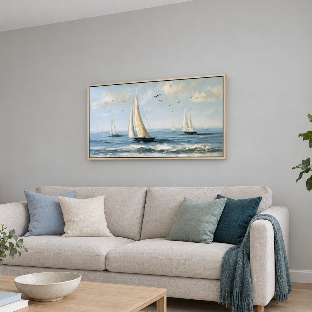 Large Coastal Canvas Wall Art Print