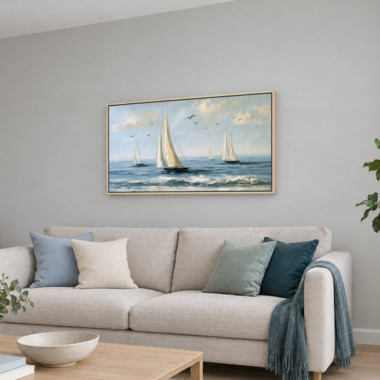 Large Coastal Canvas Wall Art Print