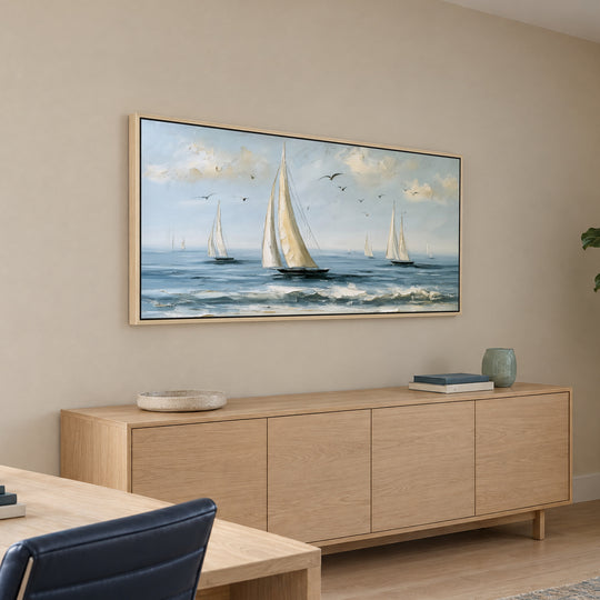 Large Coastal Canvas Wall Art Print