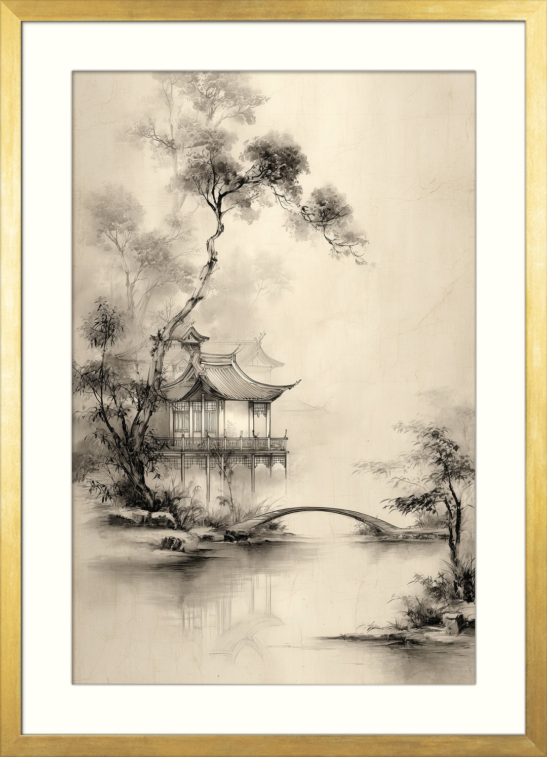 Asian Pavilion Bridge Decor