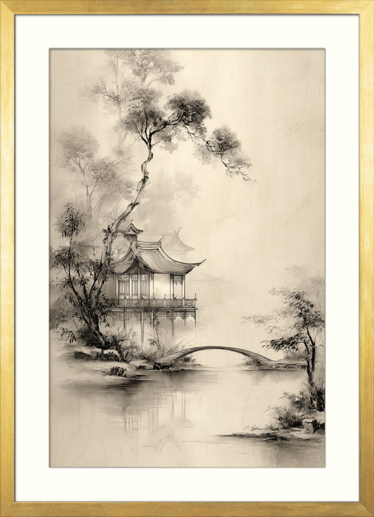 Asian Pavilion Bridge Decor