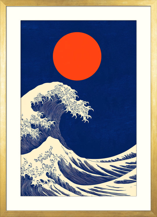 Navy Blue Ocean Print