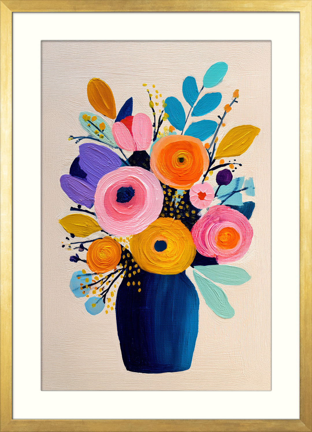 Colorful floral wall art print