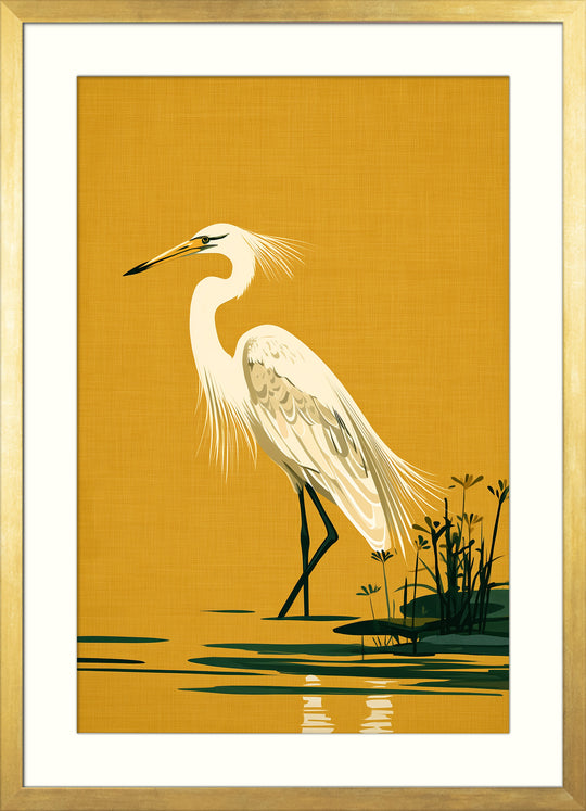White Egret Art Print