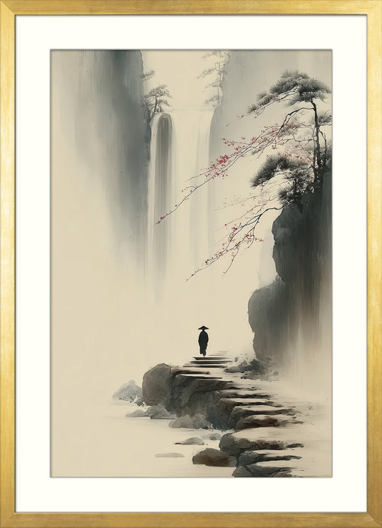 Japanese Waterfall Art Print
