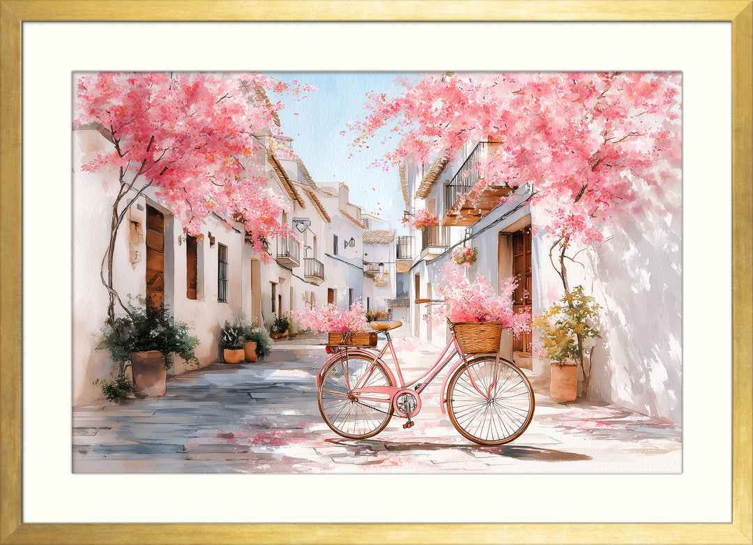 Cherry blossom street wall art print