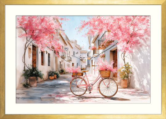 Cherry blossom street wall art print