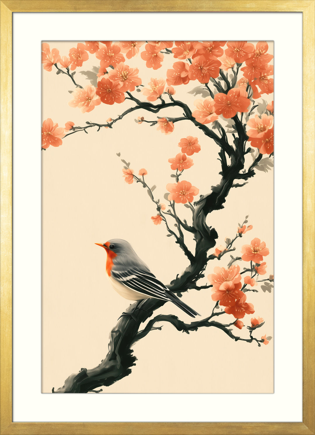 Orange Floral Wall Art