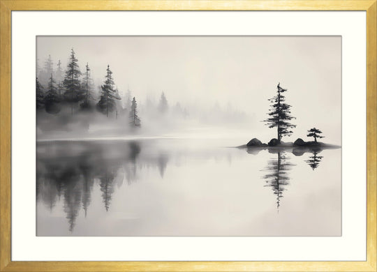 Misty Lake Scene