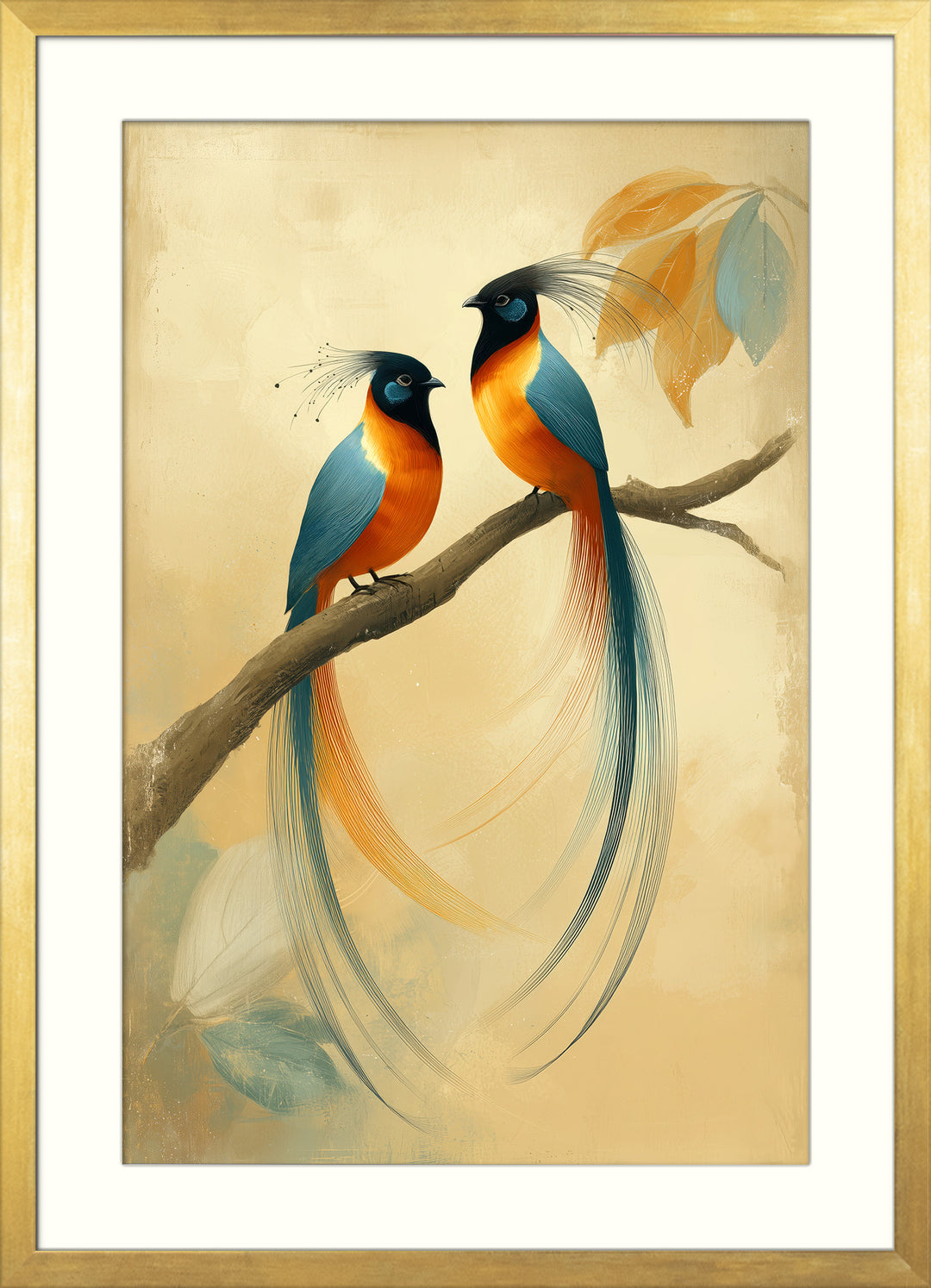 Elegant Tropical Birds Wall Art Print