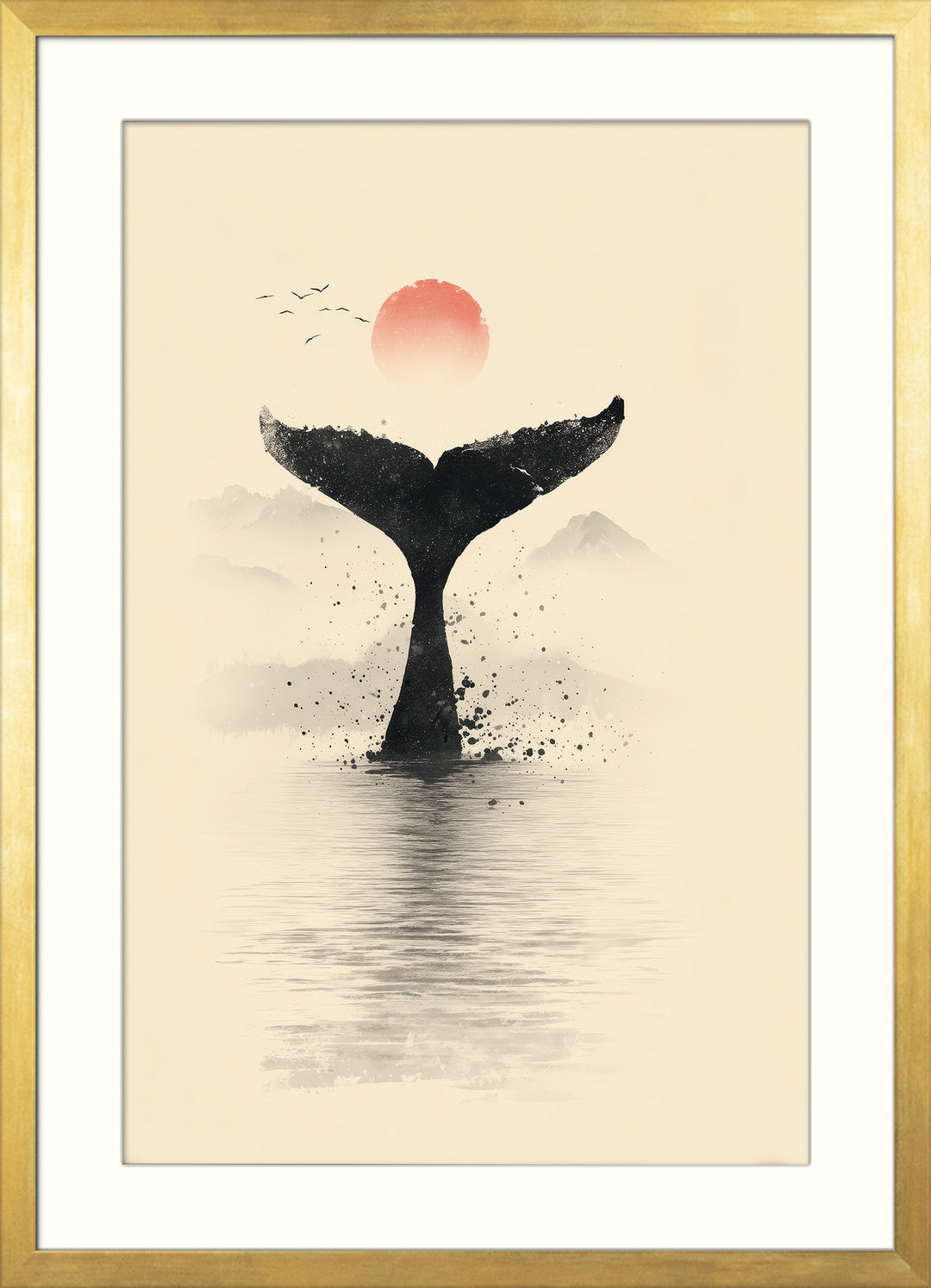 Whale tail wall art print