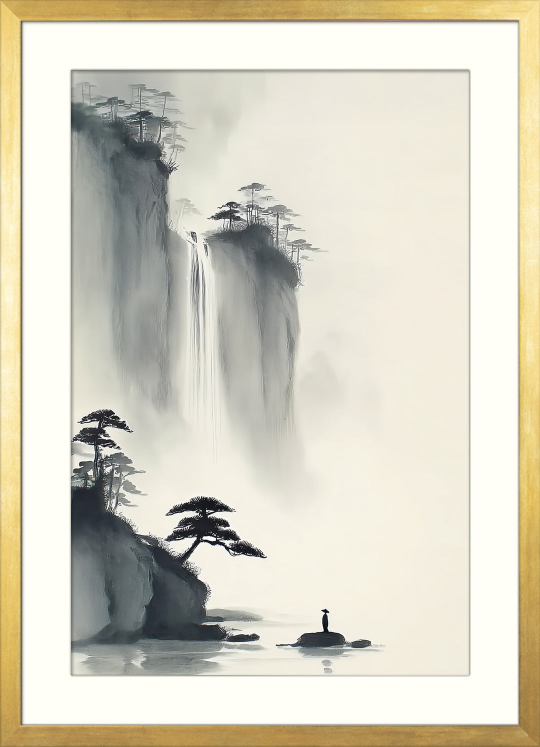 Zen waterfall wall art print