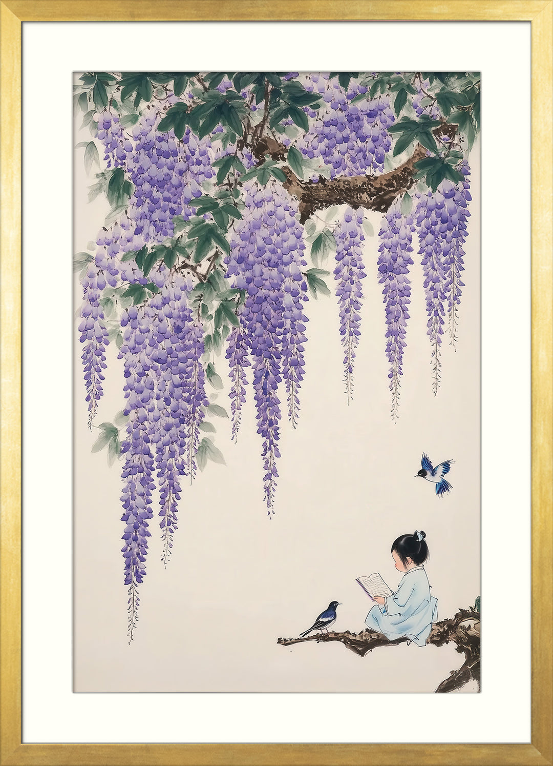 Wisteria Reading Wall Art Print