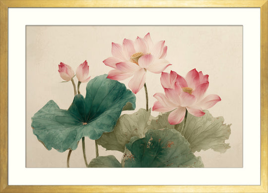Pink lotus flower wall art print
