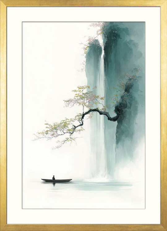 Japanese Waterfall Wall Art Print
