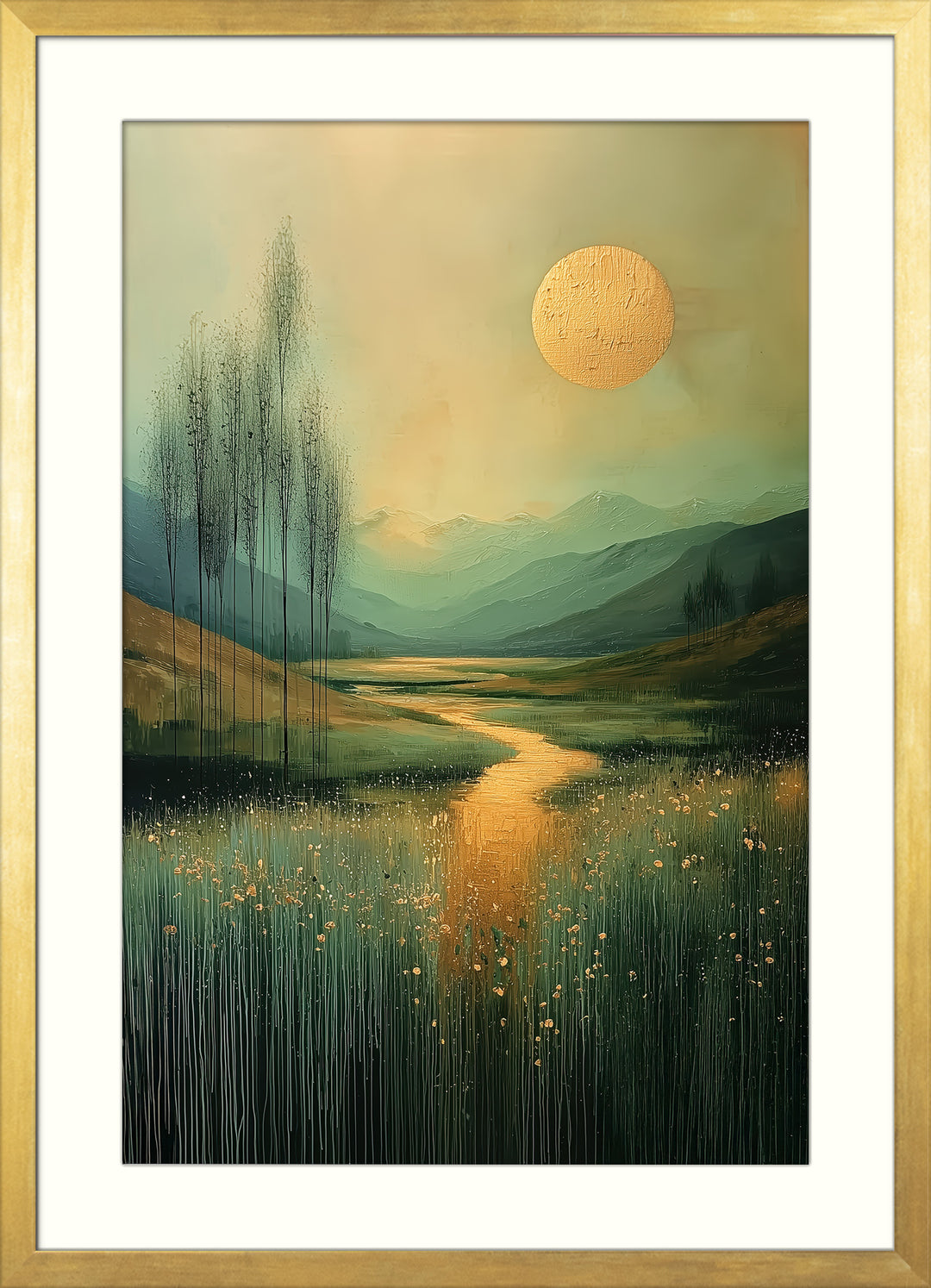 Golden Sun Landscape Wall Art Print