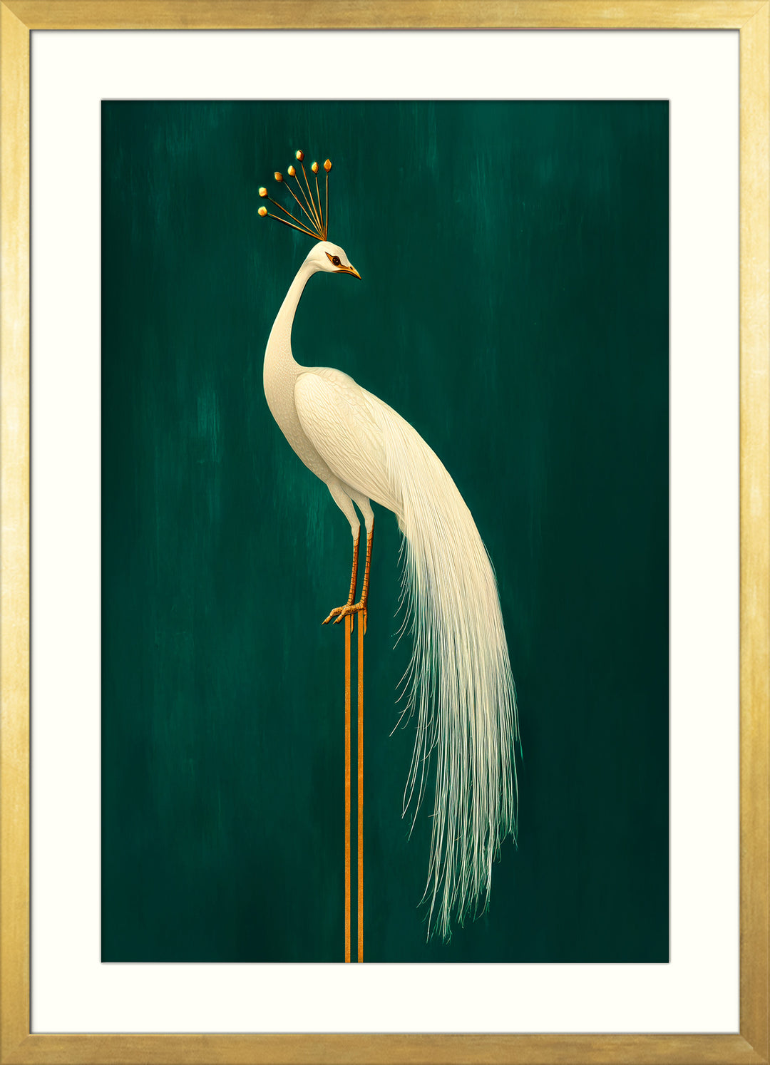 White Peacock Wall Art Print