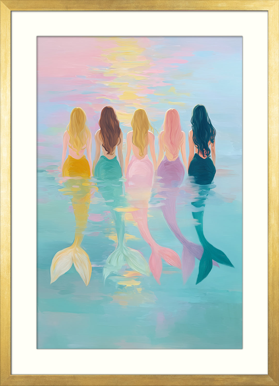 Pastel mermaid wall art print