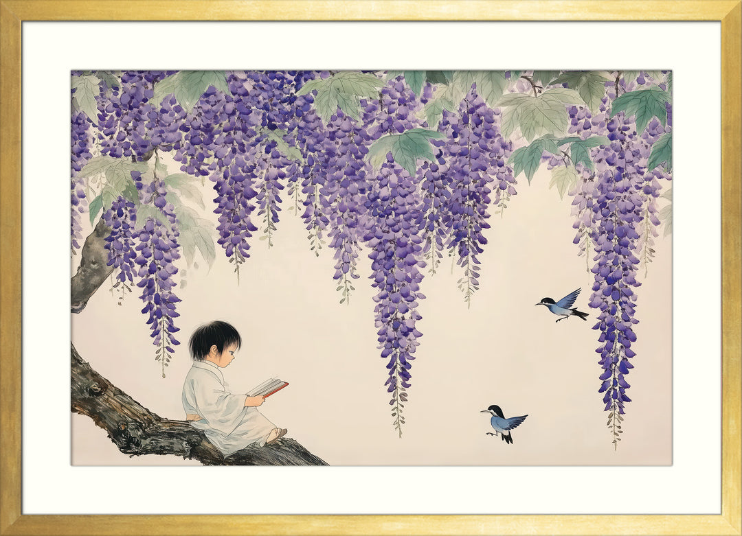 Purple Floral Nature Scene