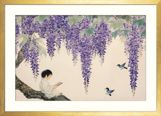 Purple Floral Nature Scene