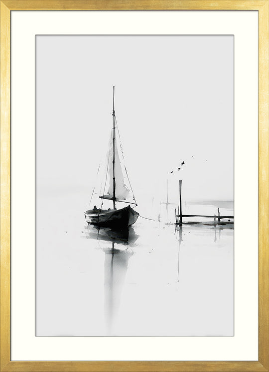 Minimalist Sailboat Wall Art Print