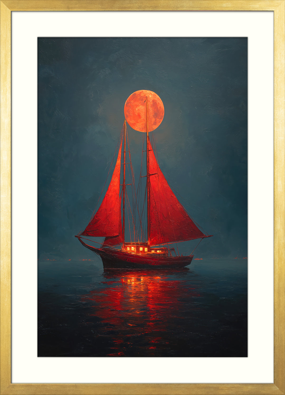 Red Sailboat Art Print