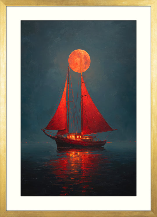 Red Sailboat Art Print