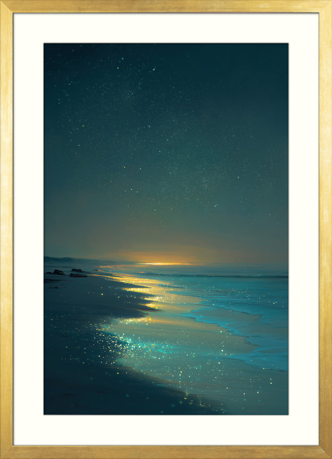Starry Beach Night Art Print