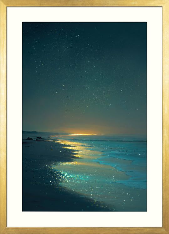 Starry Beach Night Art Print